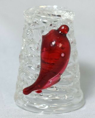Red Hot Chili Pepper Glass Souvenir Thimble