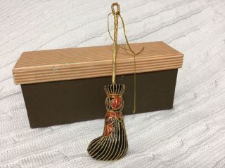 Nyco Cloisonne Halloween/thanksgiving Old Fashioned Broom Ornament (6.  25”x1.  25”)
