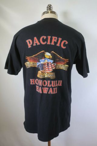 B1931 Vtg Harley - Davidson Motorcycle Pacific Eagle Biker Rider T - Shirt L Usa