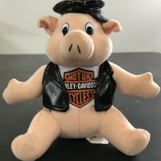 1998 Harley Davidson Stuffed Hog Pig Plush 6 1/2” D10