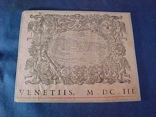 Orig 1603 Bookplate From Venice Italy