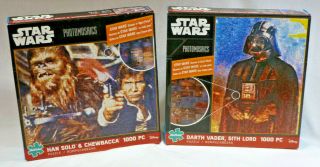 Set Of 2 Star Wars Photomosaics Puzzles - Darth Vader - Han Solo & Chewbbacca