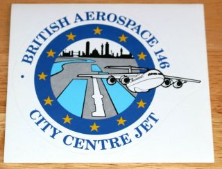 Old British Aerospace 146 City Centre Jet London City Airport Lcy Sticker