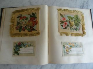 Antique Victorian Scrapbook Album Christmas 1882 Scraps Greeting Cards Sunflower 4