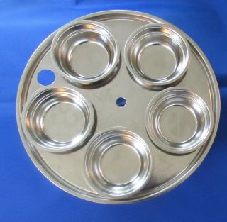 Amway Queen Stainless Steel Egg Poacher Insert W 5 Egg Cups 10 "