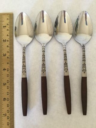 4 Teaspoon Interpur Japan Canoe Muffin Mid Cent Mod Brown Stainless INR2 2