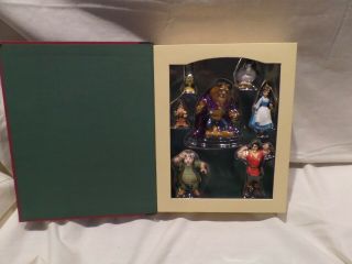 Disney " Beauty And The Beast " Christmas Ornaments Story Book - Complete Set In Boo