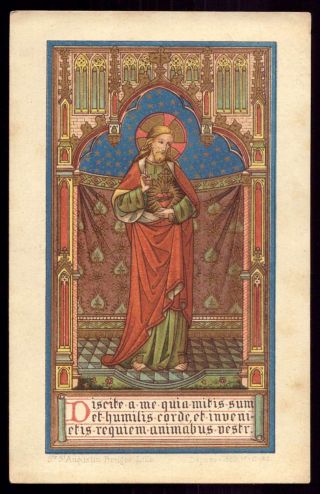 Sacred Heart Of Jesus Antique Golden Holy Card - Société St.  Augustin