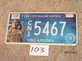 (103) Oklahoma Tribal Indian License Plate - Chickasaw Nation