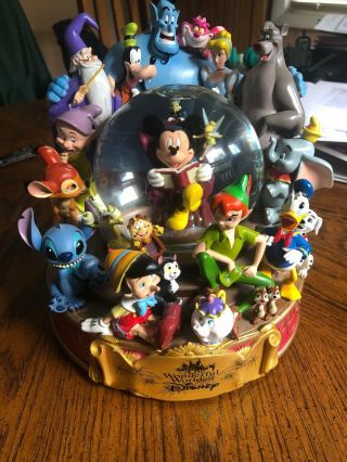 Retired Wonderful World Of Disney When You Wish Upon A Star Musical Snowglobe 23