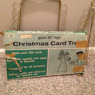 Vintage 1969 Brass 36 " Christmas Card Tree Chadwick - Miller Boston Box