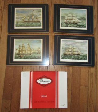 4 Vintage Pimpernel Clipper Ships Cork Back Placemats 12 