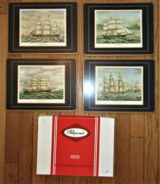 4 Vintage Pimpernel Clipper Ships Cork Back Placemats 12 
