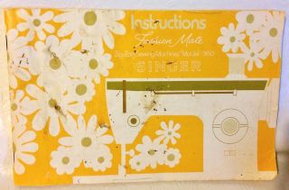 Vintage 1975 Singer Fashion Mate Zig Zag Sewing Machine Instruction Booklet 360