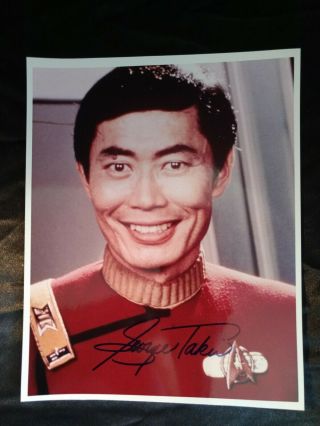 Star Trek George Takei Sulu Autographed/Signed 8x10 Glossy Color Photograph 2
