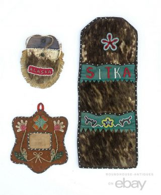 Antique Northwest Coast Native American Indian Tlingit Alaska Sitka Bag Pockets