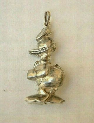 Walt Disney Productions Sterling Silver Figural Donald Duck Ornament Pendant 2
