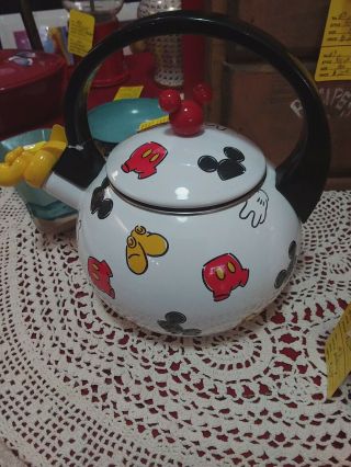 Walt Disney Disneyland At Home Mickey Mouse Tea Pot Tea Kettle Stove Top