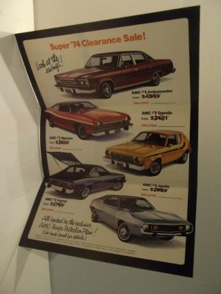 1974 Amc Dealer Advertising Sales Brochure Pamphlet Javelin Gremlin Etc Nm Nos