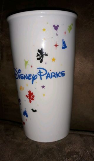 Starbucks Disney Parks 12 - Ounce Ceramic Tumbler Travel Coffee Mug Rare Mickey