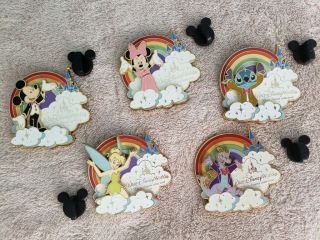 Walt Disney World " Where Dreams Come True " Rainbow,  Limited Edition 5 Pin Set