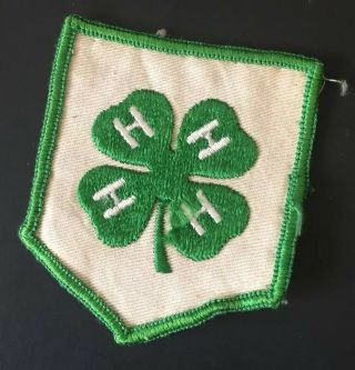 Vintage 4h Embroidered Sew On Patch Four Leaf Clover Patch