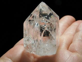 A Very Translucent Polished Fire And Ice Quartz Crystal From Brazil 88.  1gr