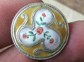 Antique Silver & Enamel Button