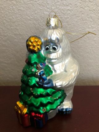Rudolph The Red Nosed Reindeer Bumble Snowman Glass Ornament