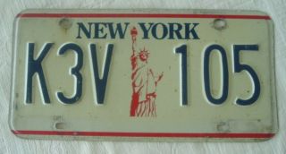 Vintage York State Automobile Expired License Plate - Statue Of Liberty Era