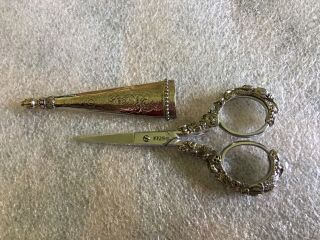 Embroidery Scissors,  1928 Brand,  Buttons And Bows,  Heavy Sheath