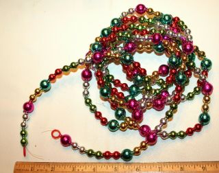 Christmas Garland Mixed Colors Plastic 105 " Long 1/2 " - 3/8 " Beads Vintage