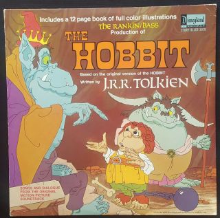 The Hobbit By J.  R.  R Tolkien Vintage Vinyl With 12 Page Illustrated Book - Disney