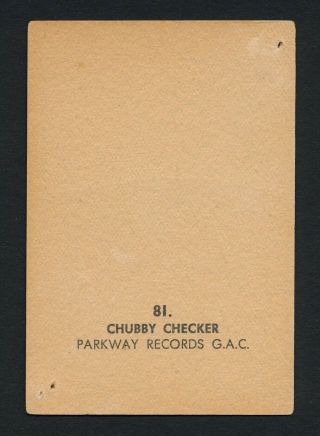 1961 CHUBBY CHECKER Music & Film Stars RARE Trade Card 81 R&B Singer Dancer 2