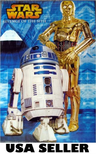 Star Wars C3po R2d2 Droids Poster 14.  5 X 21 C3 - Po R2 - D2 Sith Revenge Era