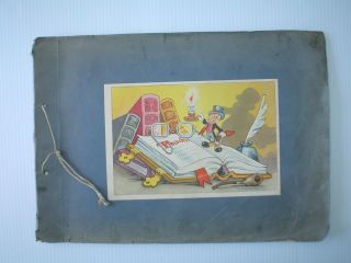 Antique Album Complete 130 Trade Cards Chocolate Beukelaer Walt Disney Pinocchio