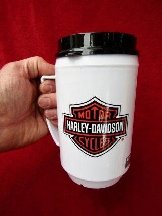 Vintage 1980s Harley - Davidson Bar & Shield Travel Mug Coffee Cup Insulated
