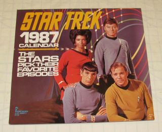Vintage 1987 Star Trek Calendar The Stars Pick Their Favorite Episodes Vg