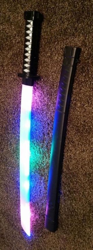 (1) Ninja Samuray Rainbow Light Up Led Glow Sword With Black Case