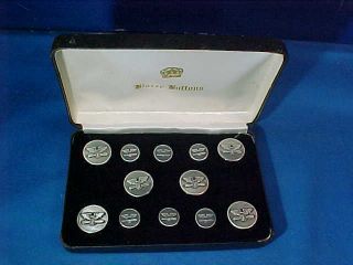 Mib Wwii Era 12 Us Air Force Wings,  Propeller Uniform Buttons