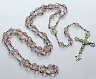 † Antique Rainbow Pink Glass Beads - Sainte - Anne - De - BeauprÉ Pilgrimage Rosary †