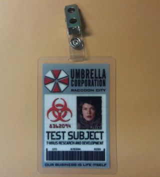 Resident Evil Id Badge - Umbrella Corp Test Subject Alice