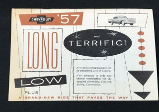 Vtg 1957 Chevrolet Chevy Car Advertising Sales Brochure