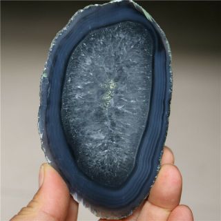 256g Face Polished One Half Natural Agate Geode Quartz Crystal Cornucopia