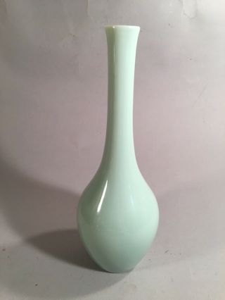 Vintage Japanese Celadon Vase Made For Gump’s San Francisco,  10 " Tall