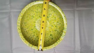Vtg 8 " Brookpark Melmac Yellow Green White,  Brown Splatter Confetti Mixing Bowl