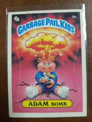 1st Series 1985 Topps Garbage Pail Kids Gpk Adam Bomb,  8a.  Matte License