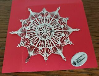 Suffolk Silver Plated Brass Etchings Snowflake Ornament