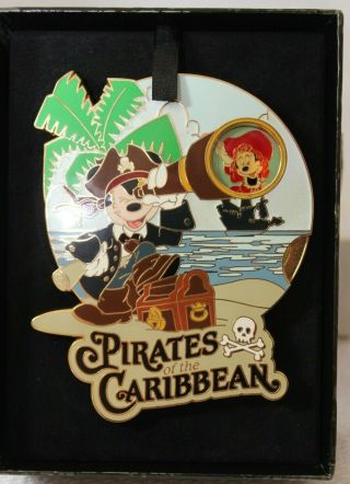 Disney Pin 47659 Dlr Jumbo Pirates Of The Caribbean Mickey Mouse With Spyglass