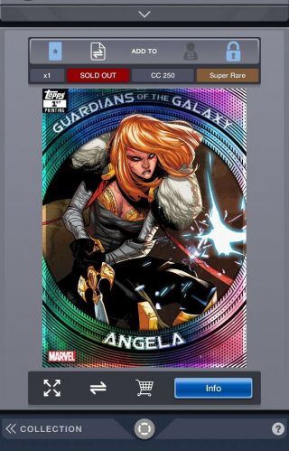 Topps Marvel Collect Rare Guardians Of The Galaxy Angela Digital